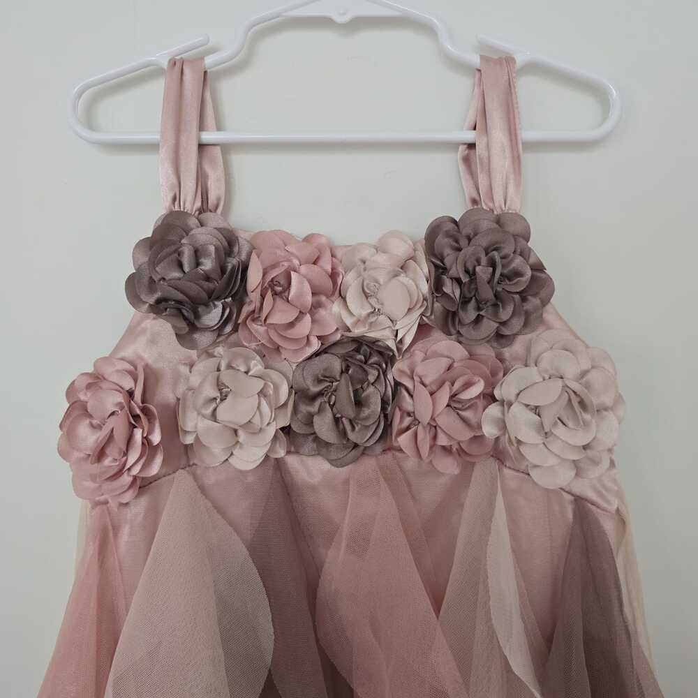 Biscotti Pink Princess Dress Size 7 Flowers Lined Sleeveless Gown Party Wedding - Picture 2 of 7